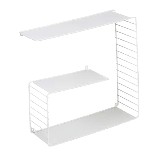 Honey Can Do White 3-Tier Floating Square Wall Shelf